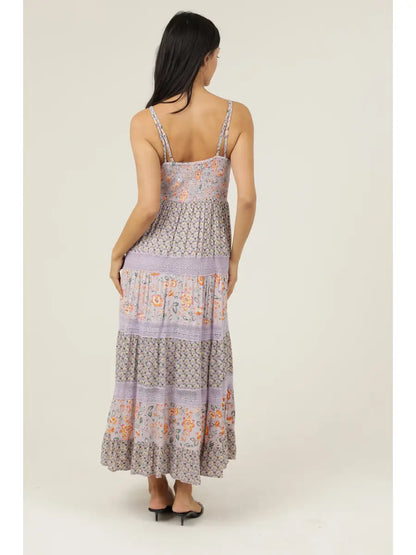 Lavender Mist Mixed Floral Maxi Dress