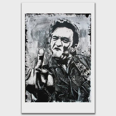 Johnny Cash Thank You Nashville B&W Art Print - 12 X 18"