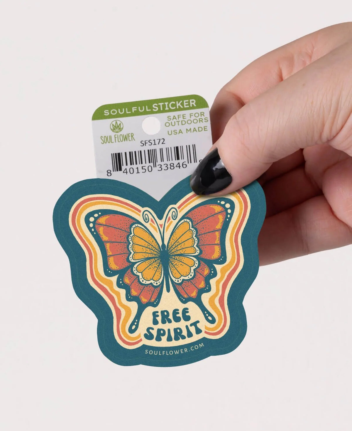 Soul Flower Free Spirit Butterfly Sticker