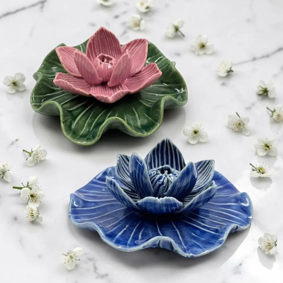 Ceramic Blooming Lotus Incense Burner