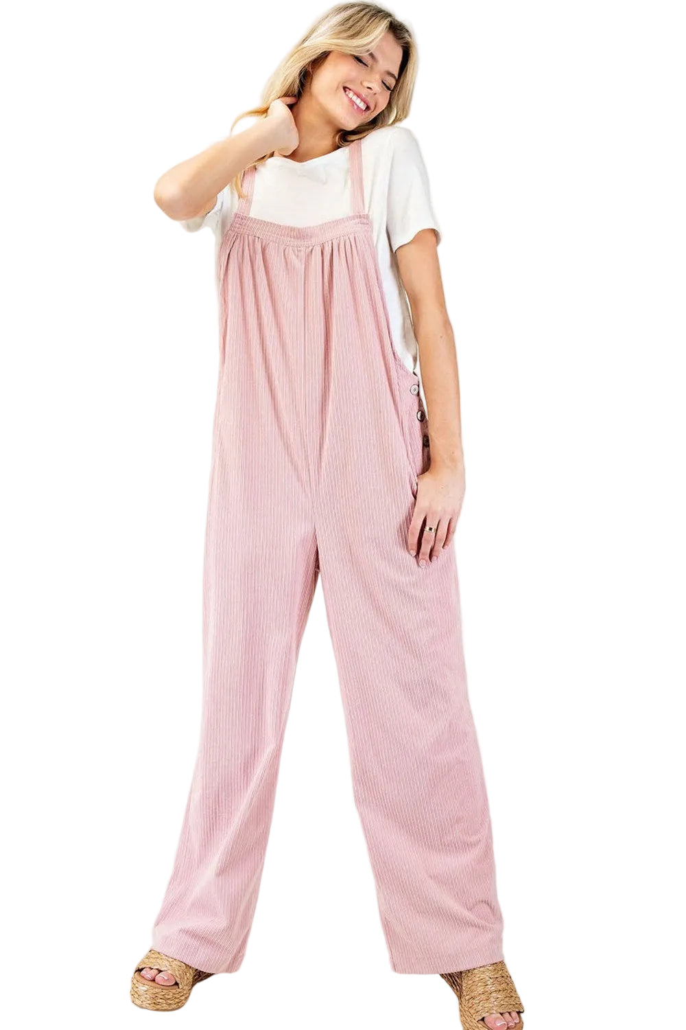 Dusty Pink Corduroy Overalls