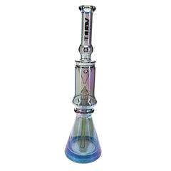 Vault Glass Iridescent Showerhead Perc Beaker Waterpipe - 18.5"