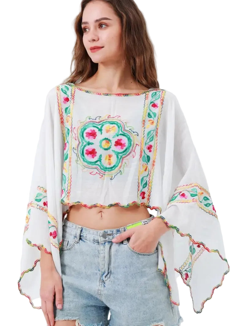 Reversible Geometric Kimono in White
