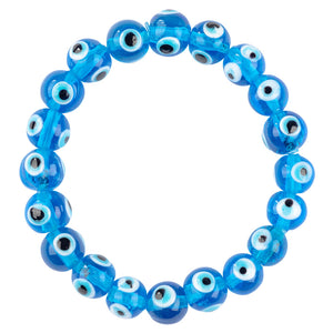 Evil Eye Glass Bead Bracelet