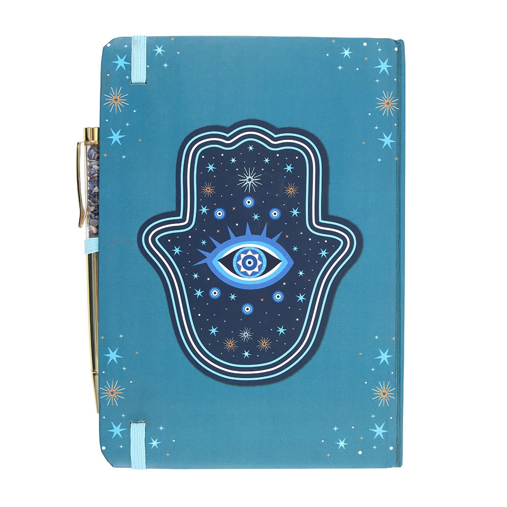 Hand of Hamsa Notebook with Crystal Pen