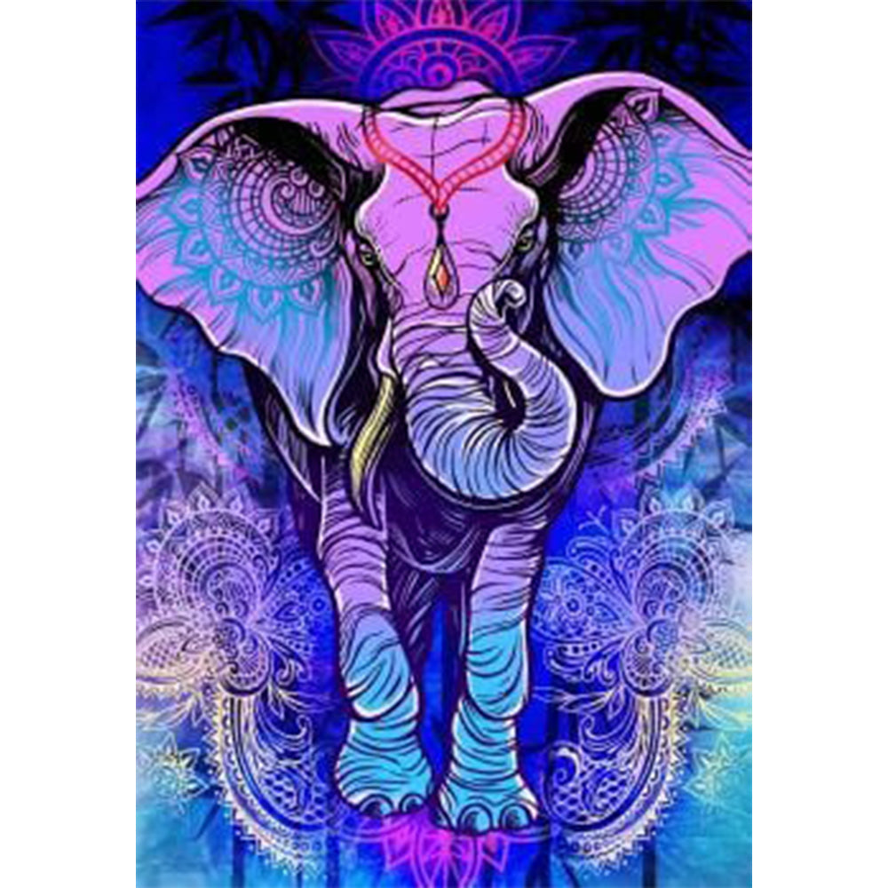 Purple Mandala Elephant Tapestry