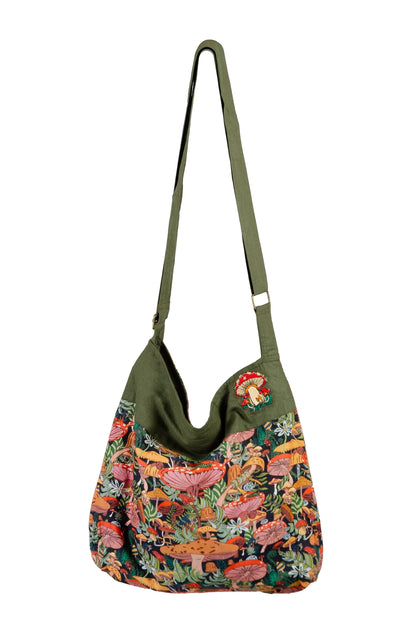 Jungle Mushroom and Corduroy Shoulder Bag