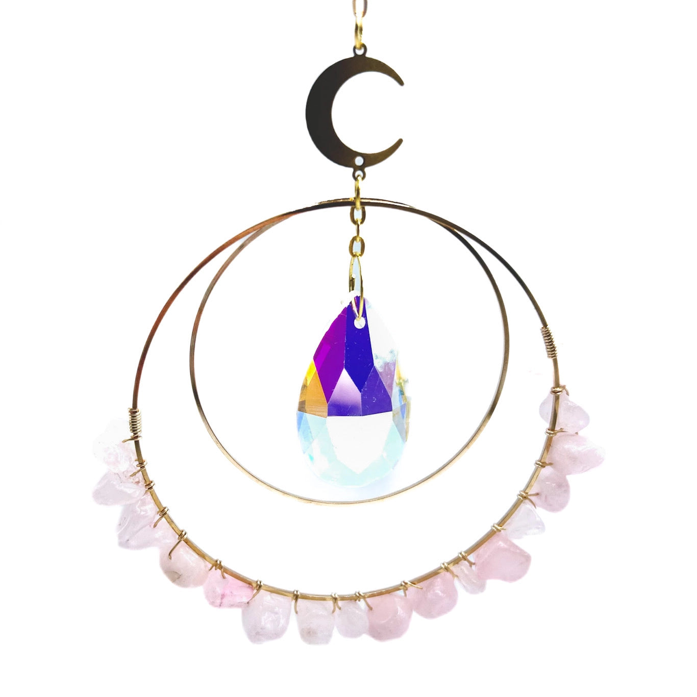 Crystal Chip Suncatcher - Rose Quartz