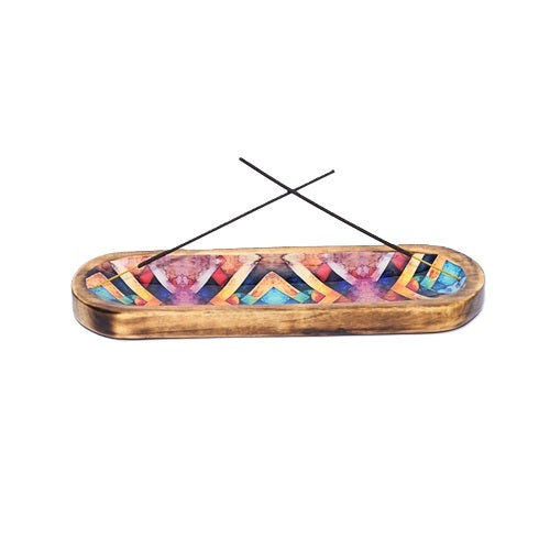 Mosaic Wooden Tray Incense Burner