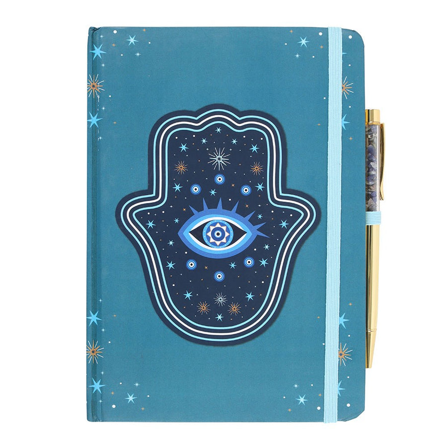 Hand of Hamsa Notebook with Crystal Pen