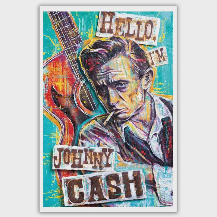 Johnny Cash Hello, I'm Johnny Cash Art Print 12 X 18"