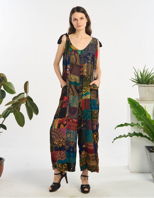 Patchwork Jumpsuit in Assorted Colors and Prints