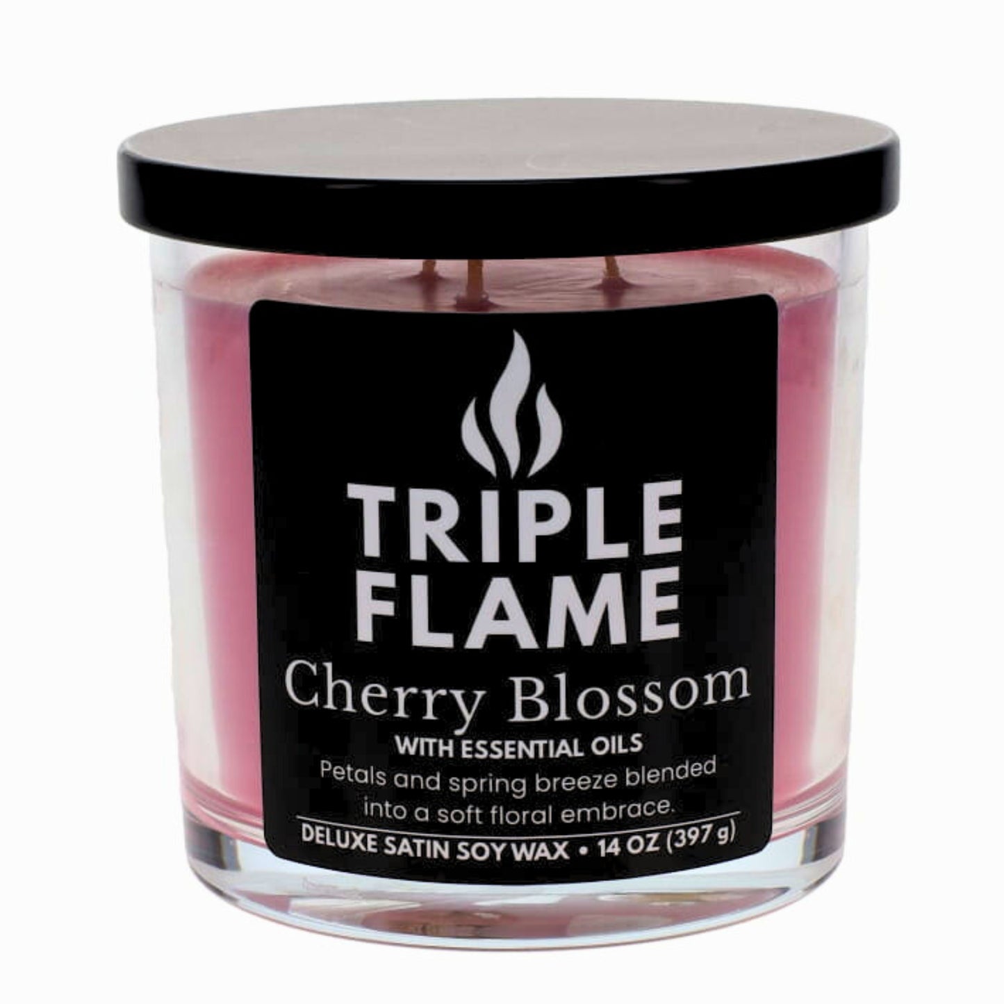 Triple Flame Candle Soy Wax for Home Scented, 14oz.