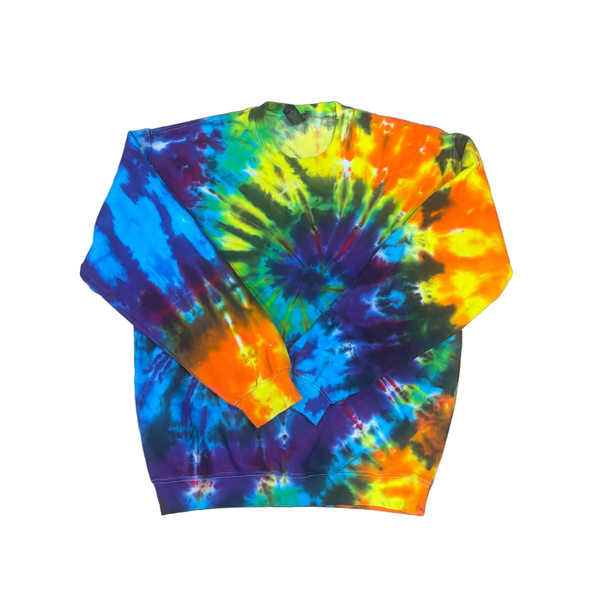 Intense Rainbow Whirlpool Tie Dye Crewneck Sweatshirt