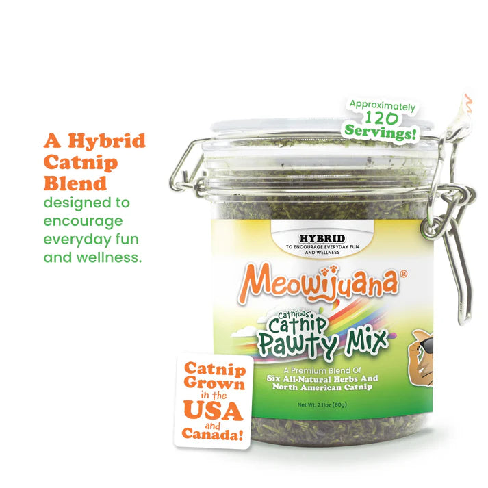 Meowijuana Jar of Catnibas Pawty Mix 60g