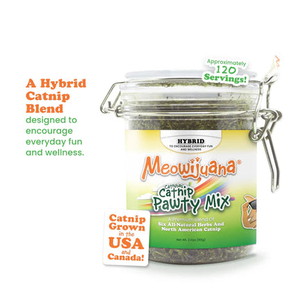 Meowijuana Jar of Catnibas Pawty Mix 60g