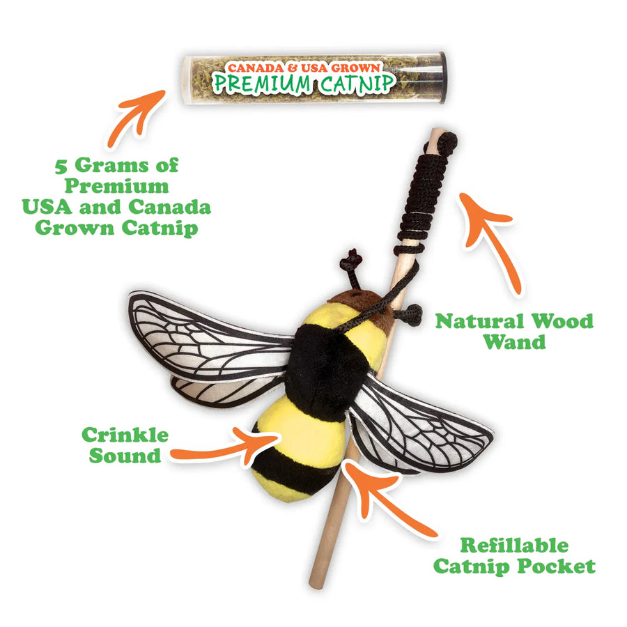 Meowijuana Get Buzzed Bee Refillable Wand Cat Toy