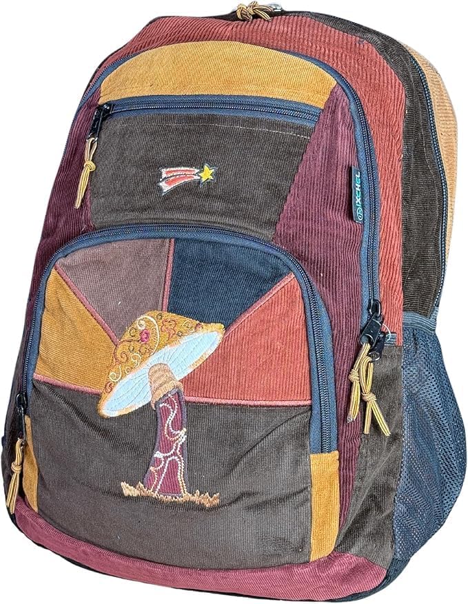 Big Corduroy Daypack with Mushrooms