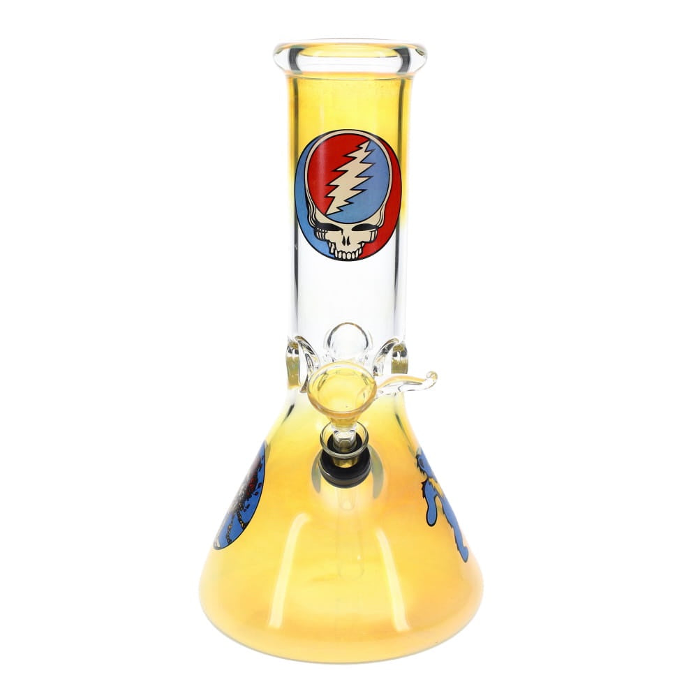 10" 50mm Fumed Grateful Dead Decal Beaker with Grommet