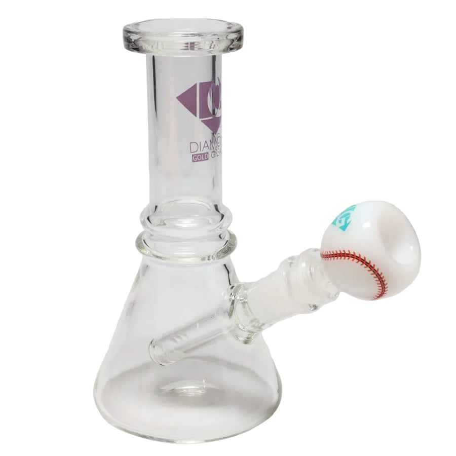 Diamond Glass Mini Clear Beaker with Baseball Slide