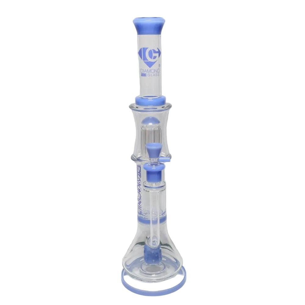 Diamond Glass 18" Color Rim Tree & Honeycomb Orb Perc Tube