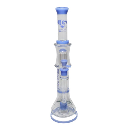 Diamond Glass 18" Color Rim Tree & Honeycomb Orb Perc Tube