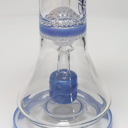 Diamond Glass 18" Color Rim Tree & Honeycomb Orb Perc Tube