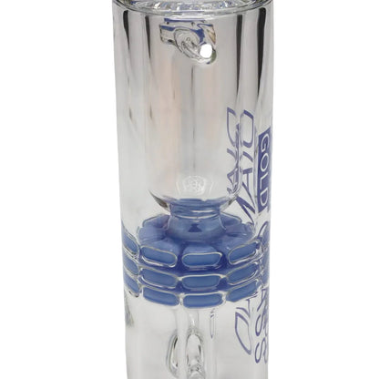 Diamond Glass 18" Color Rim Tree & Incycler Brick Stack Perc Tube