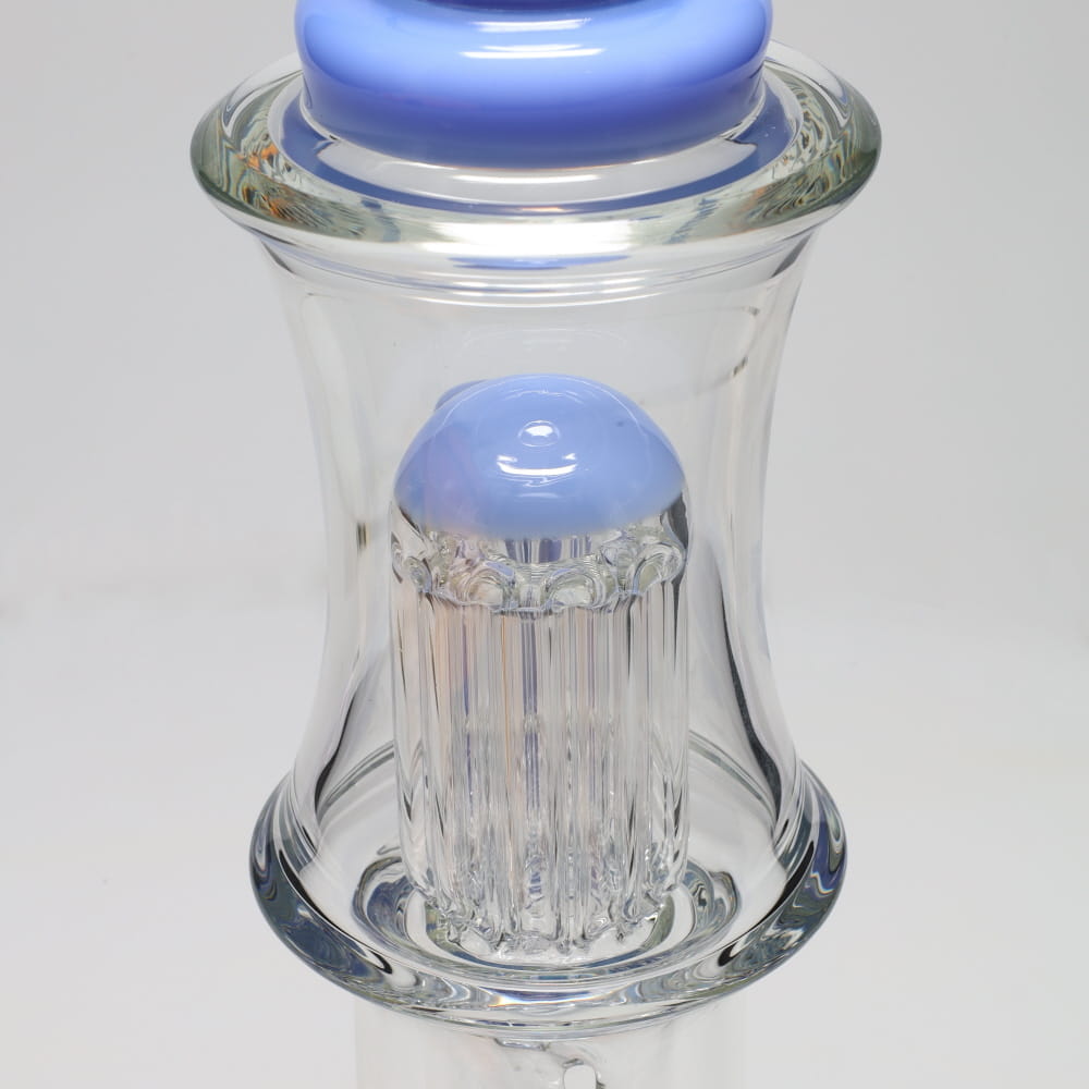 Diamond Glass 18" Color Rim Tree & Incycler Brick Stack Perc Tube