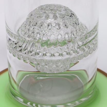 Diamond Glass 16" Color Rim Honeycomb Orb & Brick Stack Perc Tube