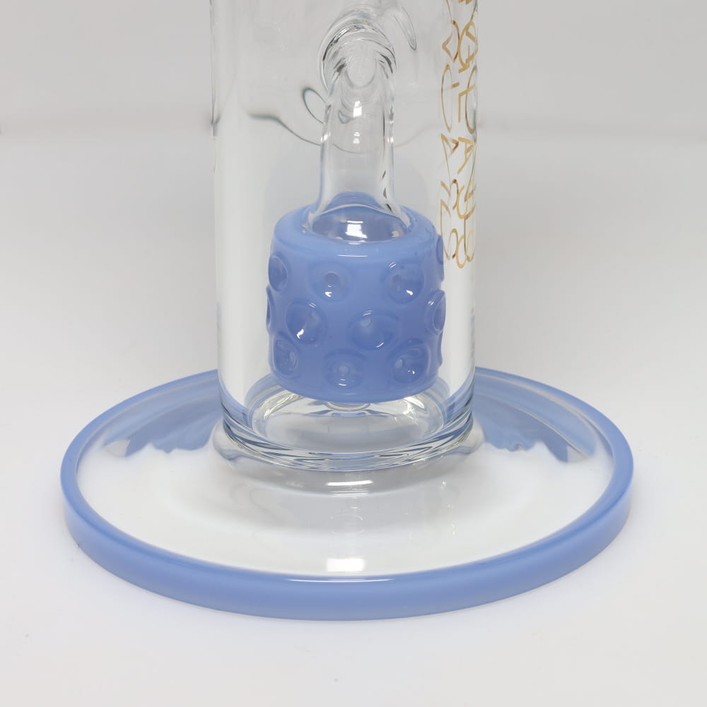 Diamond Glass 16" Color Rim Can & Brick Stack Perc with Marble Tube