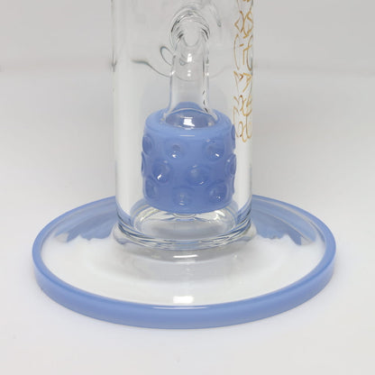 Diamond Glass 16" Color Rim Can & Brick Stack Perc with Marble Tube
