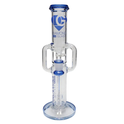 Diamond Glass 12" Color Rim Upright Inline Recycler