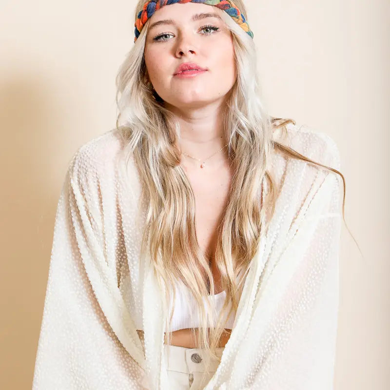 Tie Dye Braided Headband - Orange