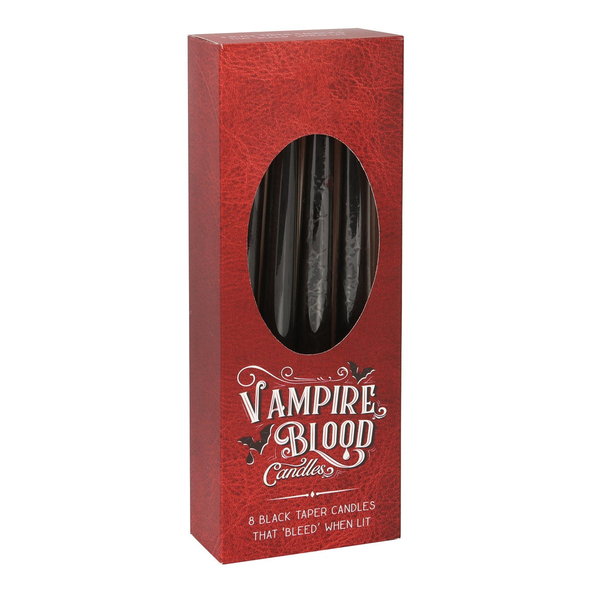 Vampire Blood Taper Candles – Set of 8 Black Candles That Bleed Red Wax