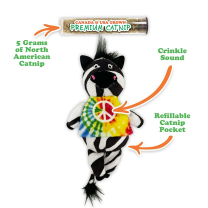 Meowijuana Get Wild Zig Zag Zebra Refillable Cat Toy
