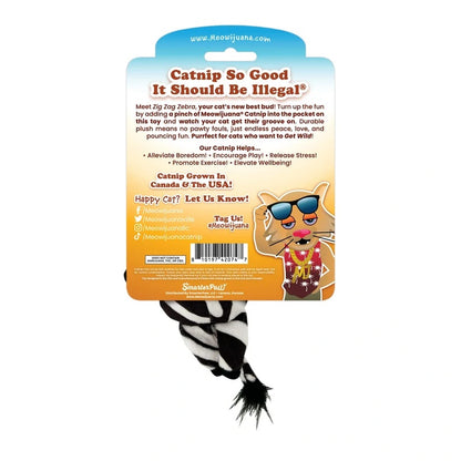 Meowijuana Get Wild Zig Zag Zebra Refillable Cat Toy