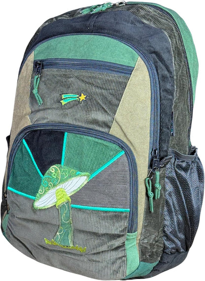 Big Corduroy Daypack with Mushrooms
