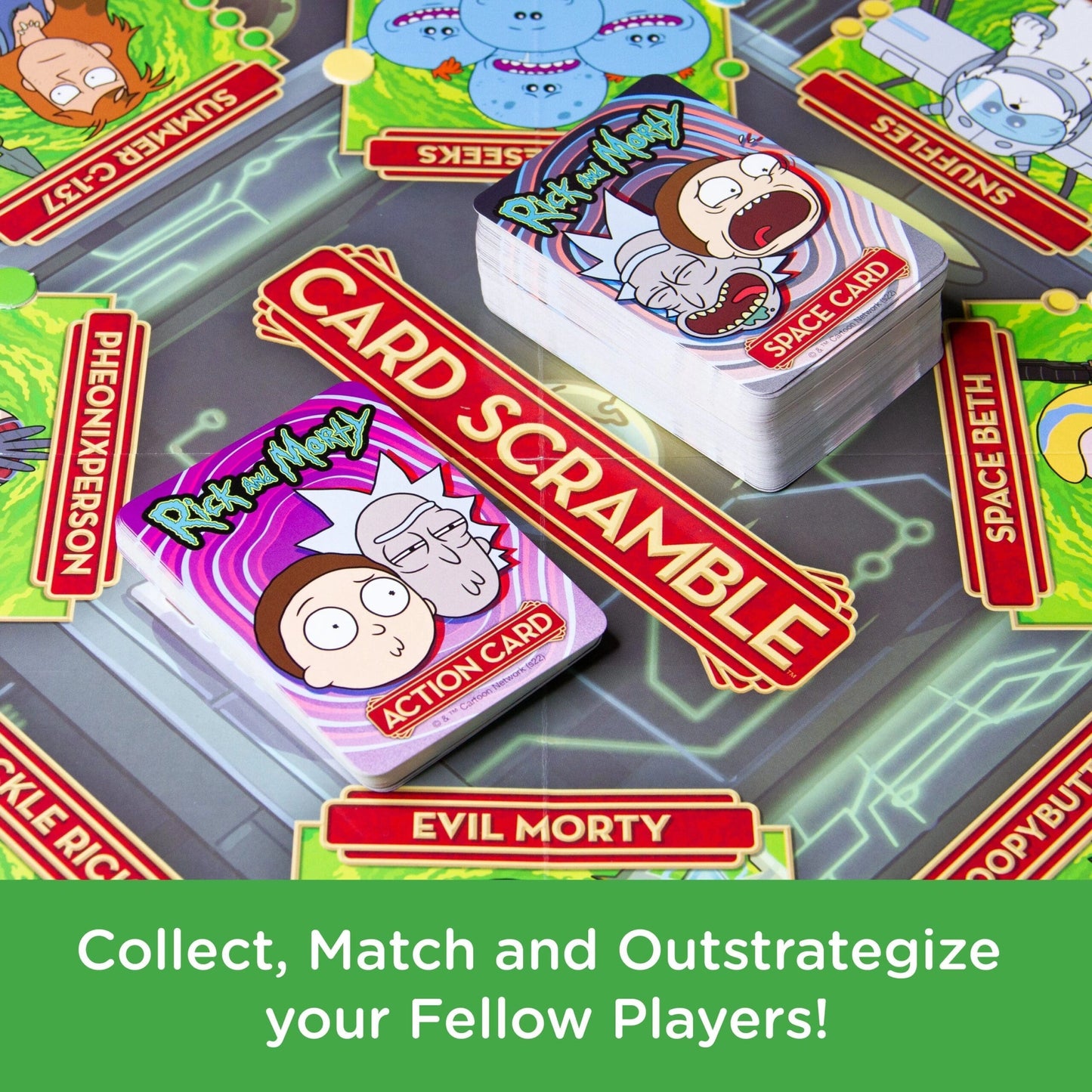 Rick & Morty Card Scramble Board Game