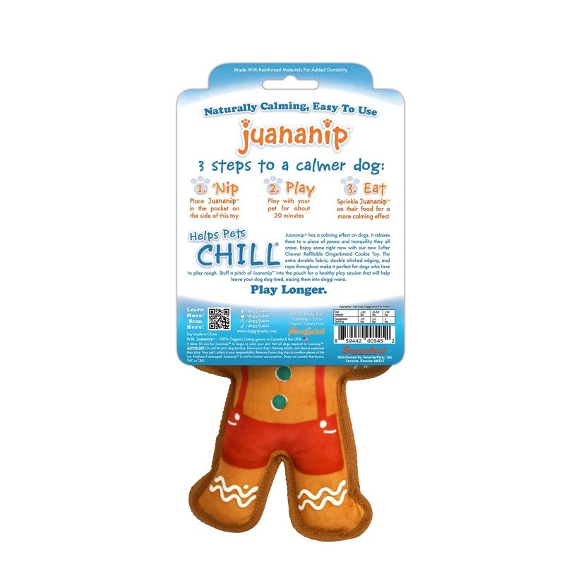 Doggijuana Tuffer Chewer Mini Gingerbread Refillable Dog Toy