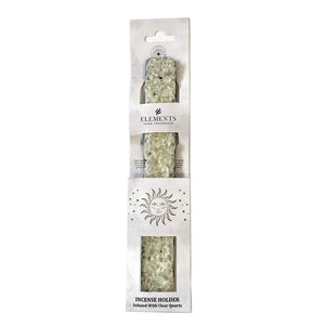 Elements Crystal Wooden Incense Burner in Clear Quartz