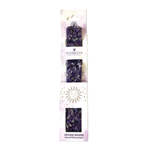 Elements Crystal Wooden Incense Burner in Amethyst