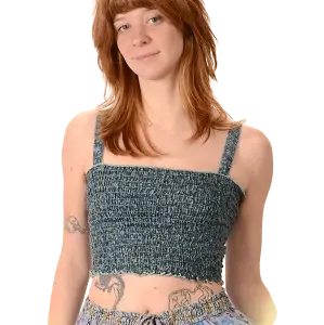 Cotton Voile Smocked Halter Top