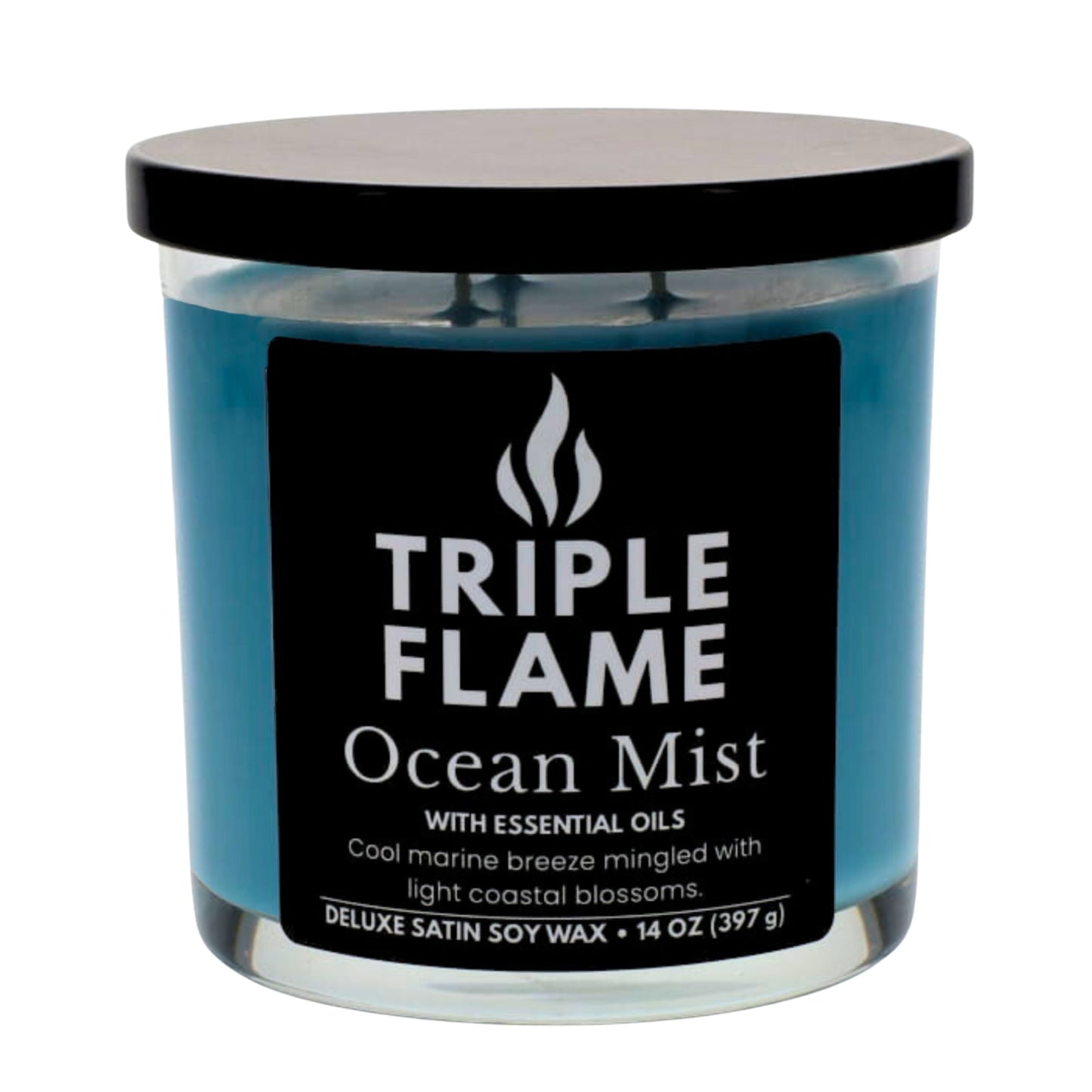 Triple Flame Candle Soy Wax for Home Scented, 14oz.