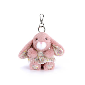 McHugs Pink Blossom Rabbit Stuffed Animal Bag Charm