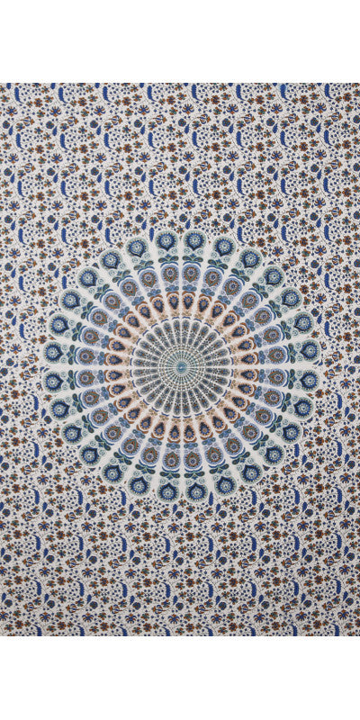 Zest For Life Circle Plume Tapestry - Blue