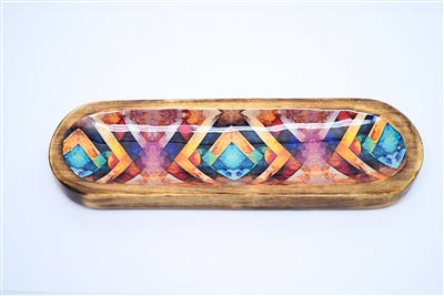 Mosaic Wooden Tray Incense Burner