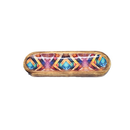 Mosaic Wooden Tray Incense Burner
