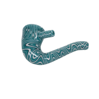 Addison Hanna Glass Teal & White Wig Wag Sherlock with Kick Stand