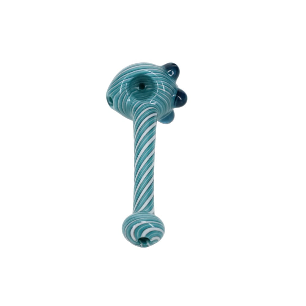 Addison Hanna Glass Teal & White Spiral Spoon